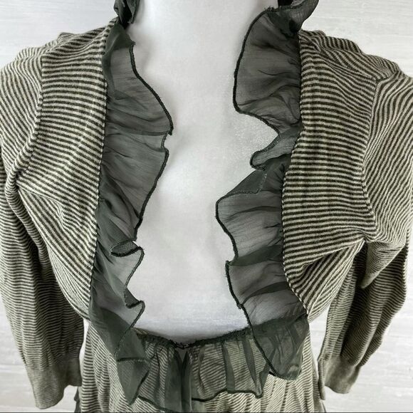 Anthropologie Guinevere Striped Ruffle Cardigan - Picture 3 of 10